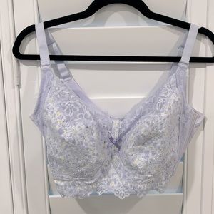 Coquette Floral Wireless Lace Bra with Bow